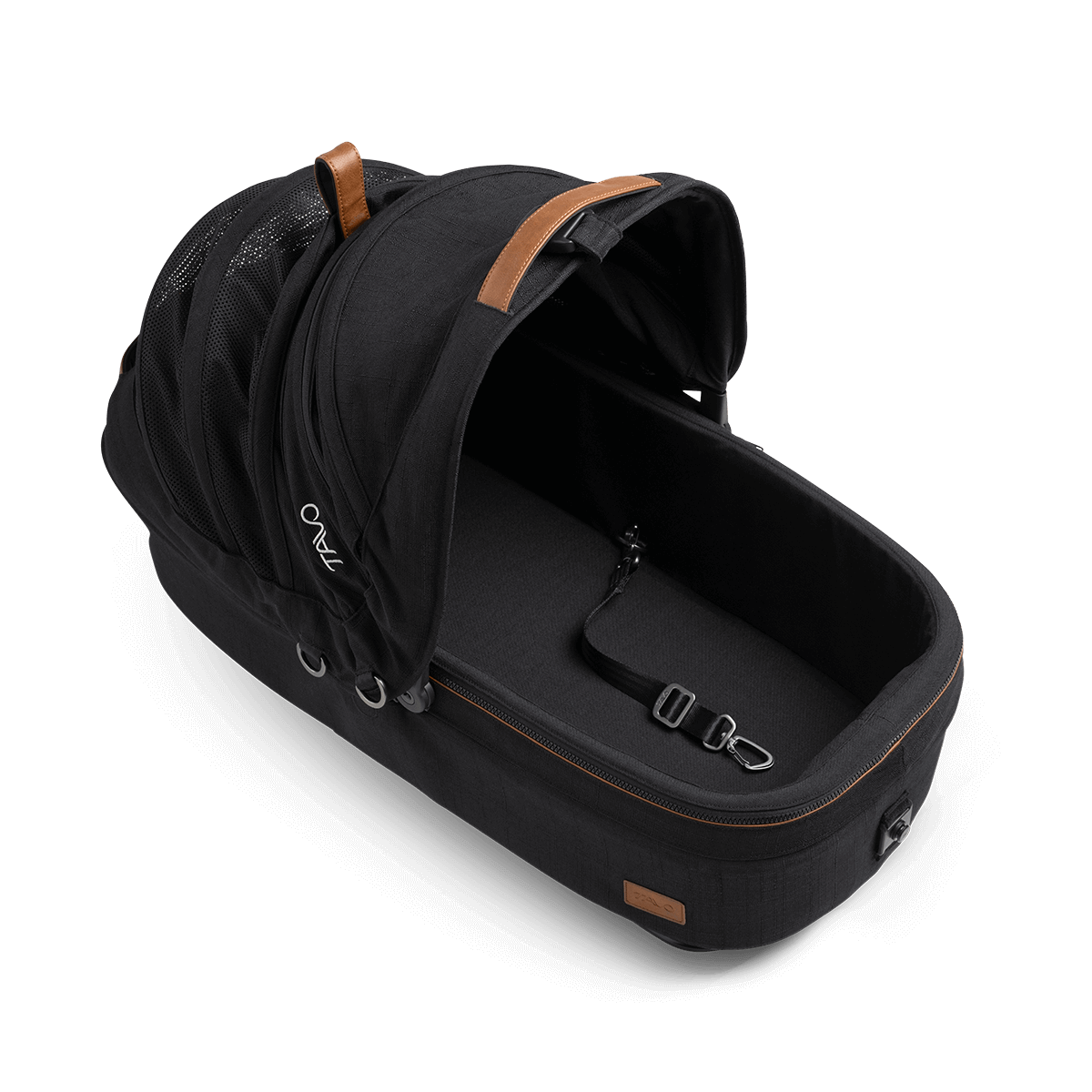 medium pet carrier with open canopy and leash